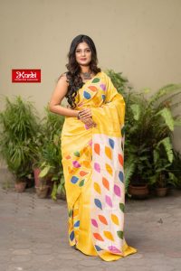 Bishnupuri Silk Saree With Hand Batik