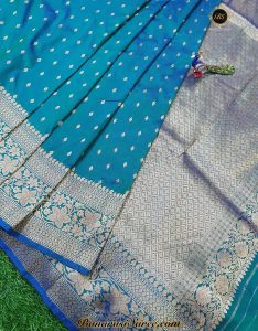 Sky Blue Banarasi with Minimalist Borders