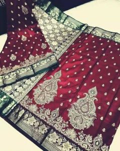 Maroon Banarasi with Heavy Pallu